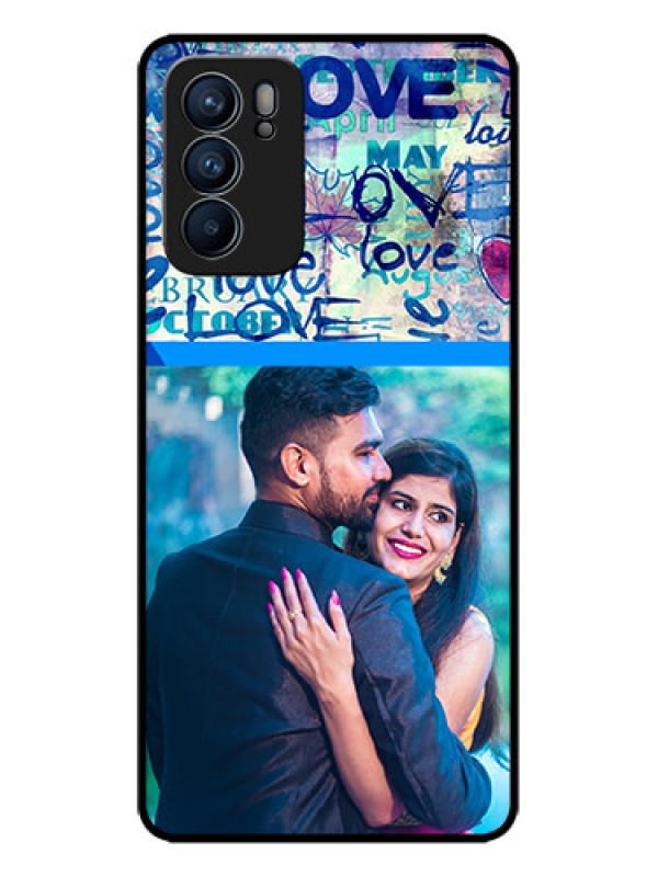 Custom Oppo Reno 6 5G Custom Metal Phone CaseColorful Love Design