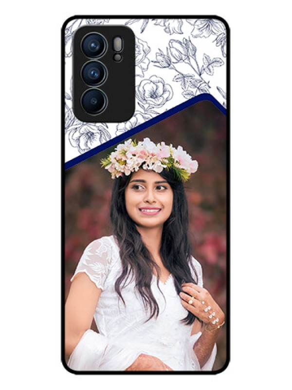 Custom Oppo Reno 6 5G Custom Metal Phone CaseClassy Floral Design