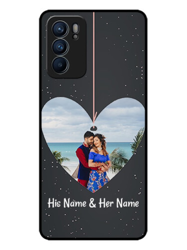 Custom Oppo Reno 6 5G Custom Metal Phone CaseHanging Heart Design