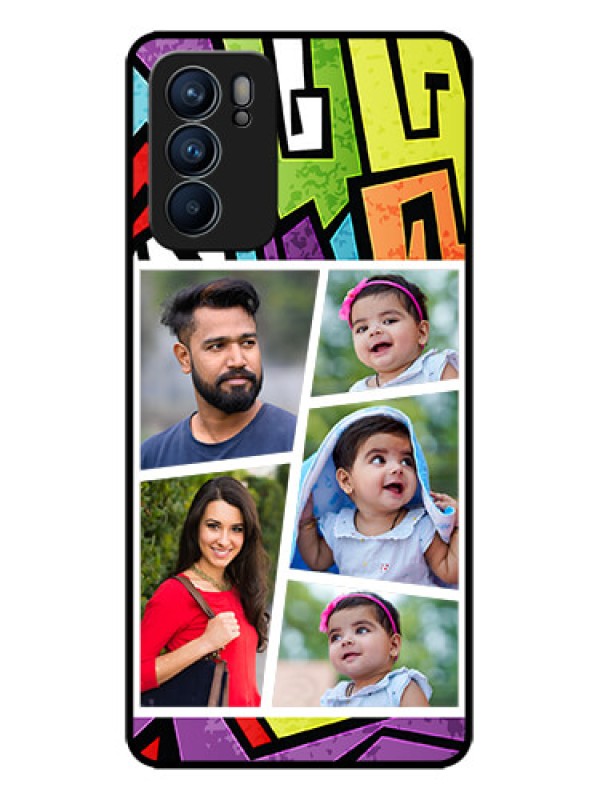 Custom Oppo Reno 6 5G Custom Metal Phone CaseGraffiti Pattern Design