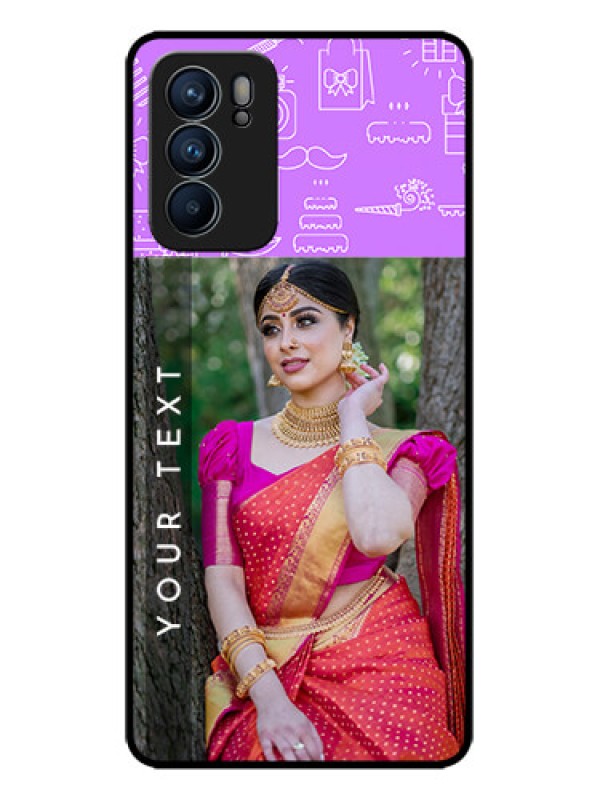 Custom Oppo Reno 6 5G Custom Metal Phone CaseBirthday Icons Design