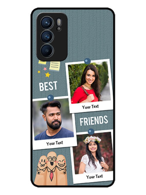 Custom Oppo Reno 6 5G Custom Metal Phone CaseSticky Frames And Friendship Design