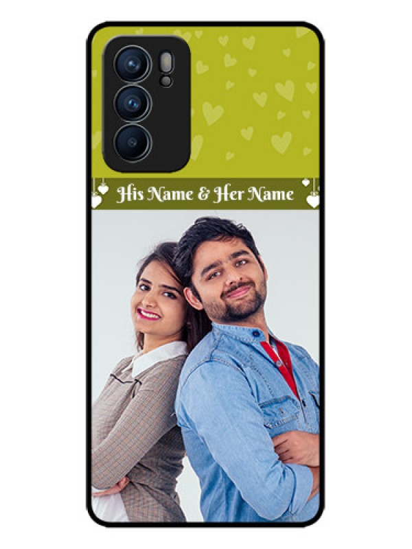 Custom Oppo Reno 6 5G Custom Metal Phone CaseYou and Me Heart Design