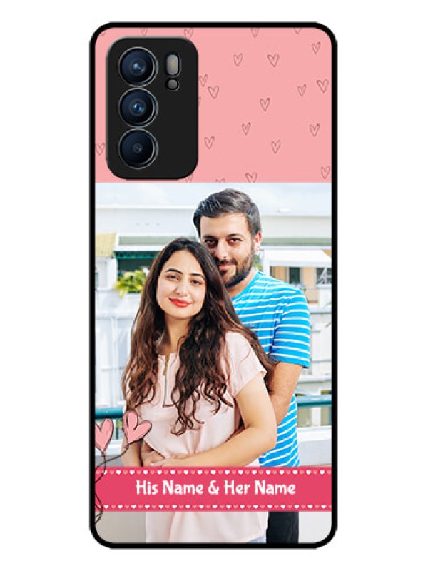 Custom Oppo Reno 6 5G Custom Metal Phone CaseLove Design Peach Color