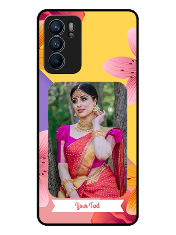 Custom Oppo Reno 6 5G Custom Metal Phone Case3 Image With Vintage Floral Design