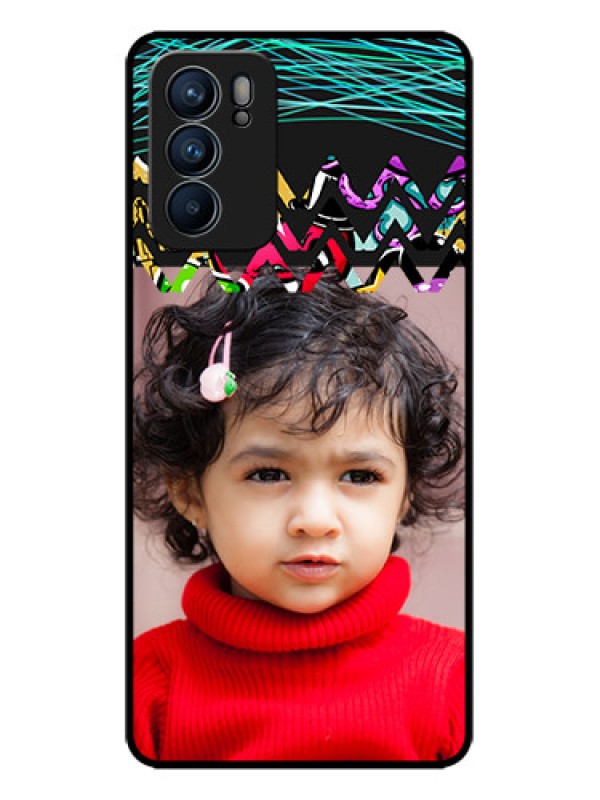 Custom Oppo Reno 6 5G Custom Metal Phone CaseNeon Abstract Design