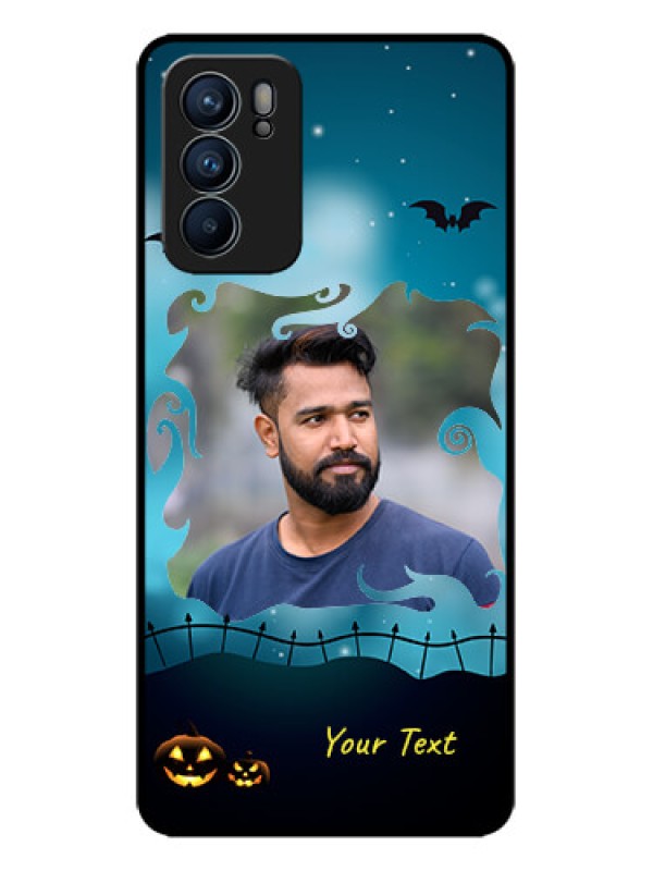 Custom Oppo Reno 6 5G Custom Metal Phone CaseHalloween Frame Design