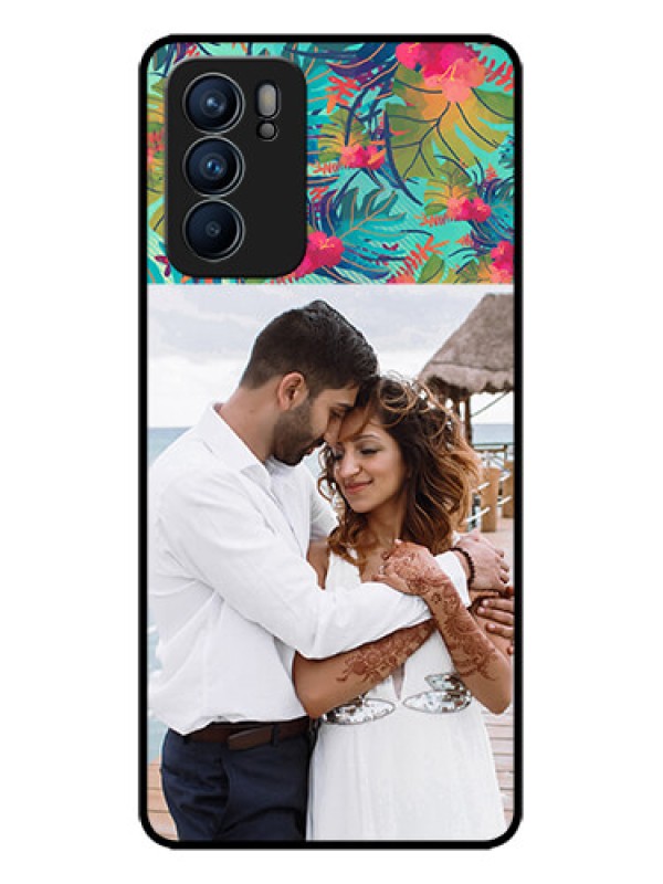 Custom Oppo Reno 6 5G Custom Metal Phone CaseWatercolor Floral Design