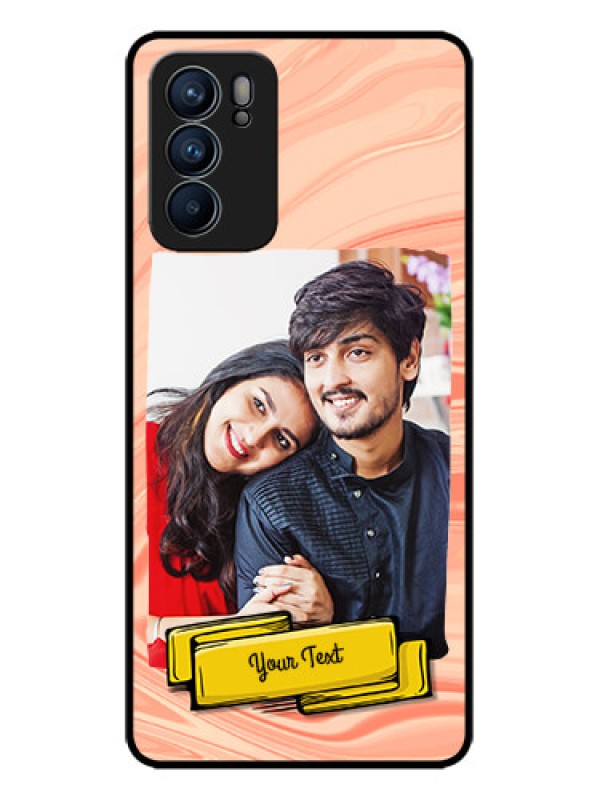 Custom Oppo Reno 6 5G Custom Metal Phone CaseMarble Texture Design