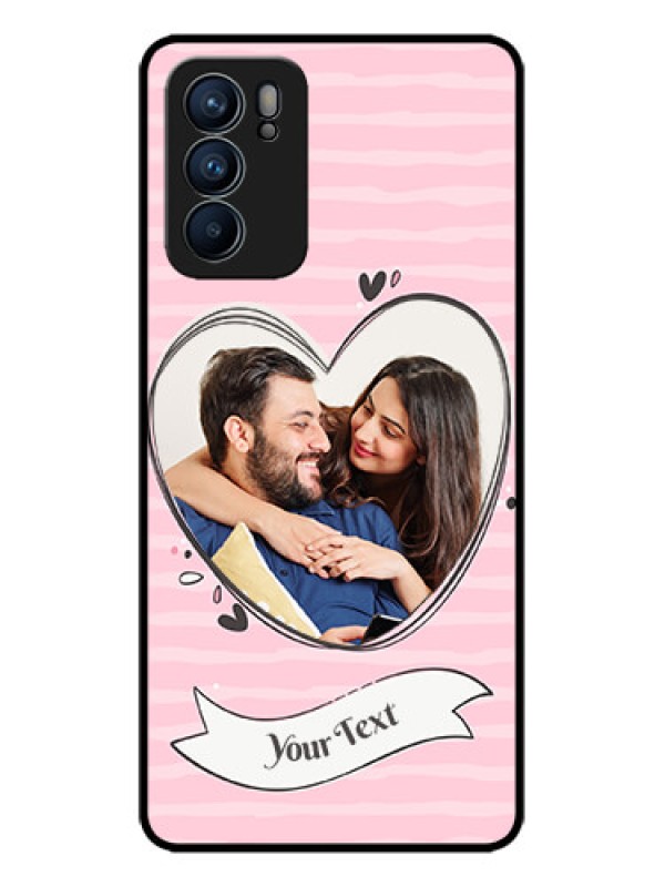 Custom Oppo Reno 6 5G Custom Metal Phone CaseVintage Heart Design