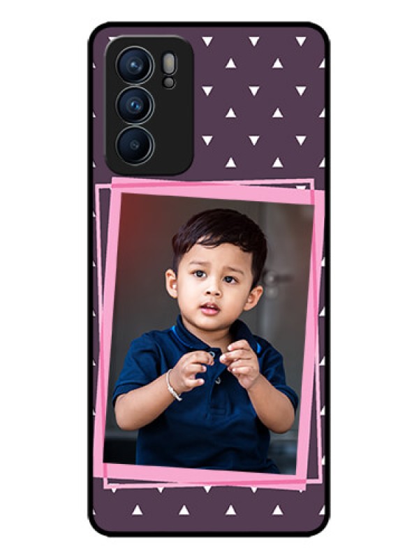 Custom Oppo Reno 6 5G Custom Metal Phone CaseTriangle Pattern Dotted Design