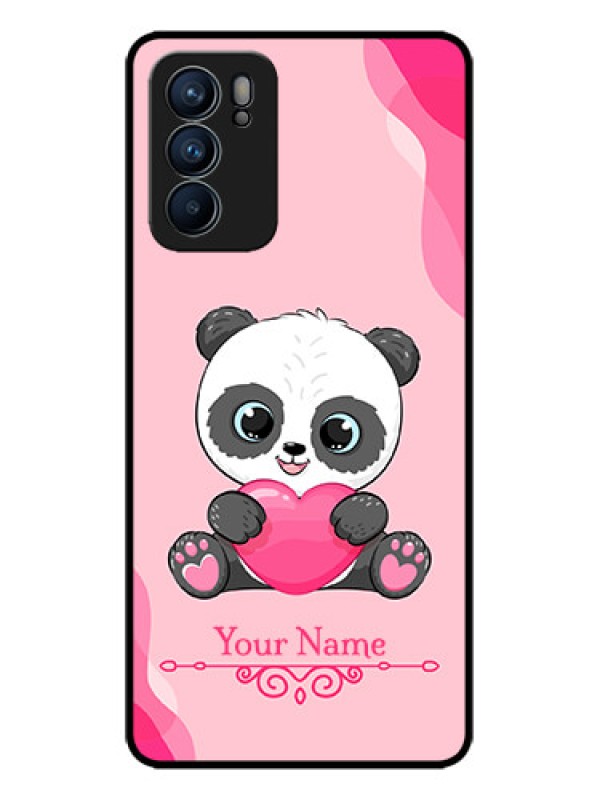 Custom Oppo Reno 6 5G Custom Metal Phone CaseCute Panda Design