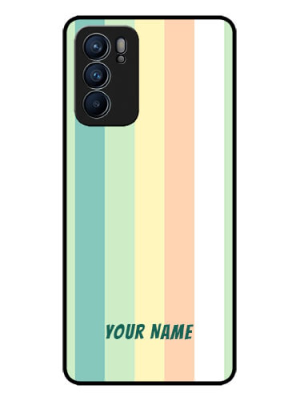 Custom Oppo Reno 6 5G Custom Metal Phone CaseMulti - Colour Stripes Design