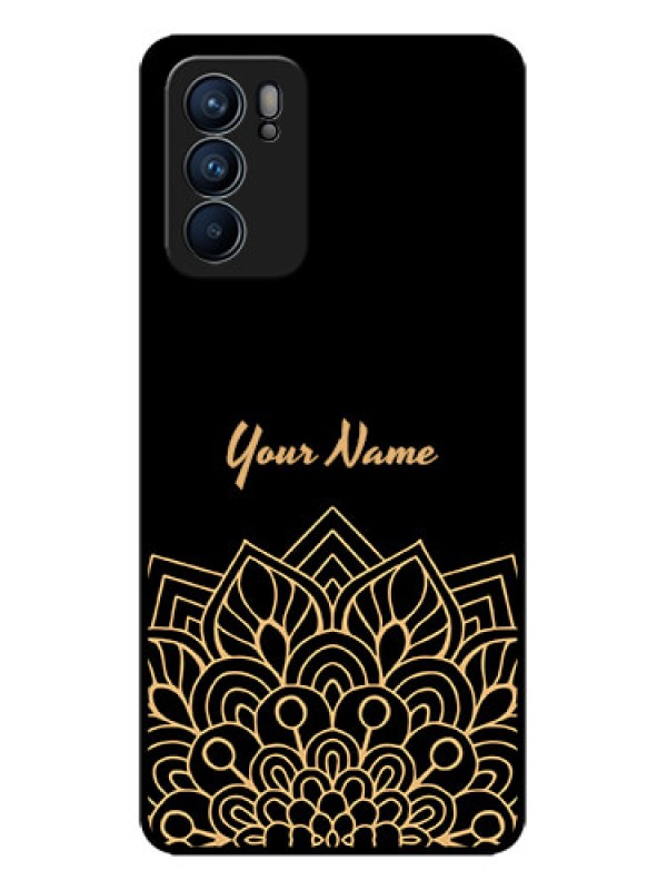 Custom Oppo Reno 6 5G Custom Metal Phone CaseGolden Mandala Design