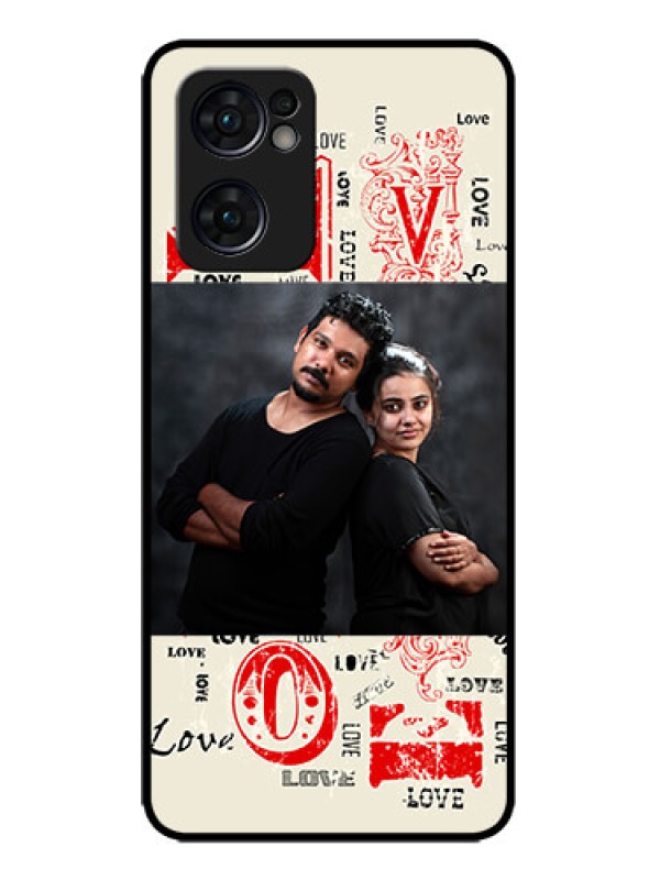 Custom Oppo Reno 7 5G Custom Metal Phone CaseTrendy Love Design Case