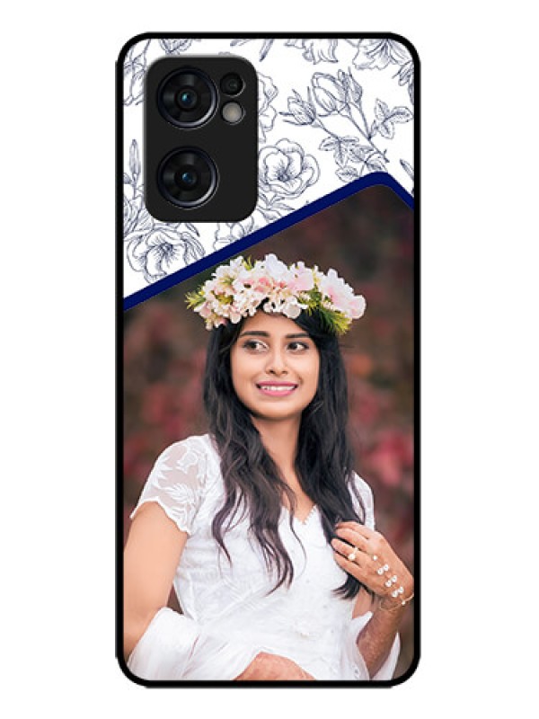 Custom Oppo Reno 7 5G Custom Metal Phone CaseClassy Floral Design