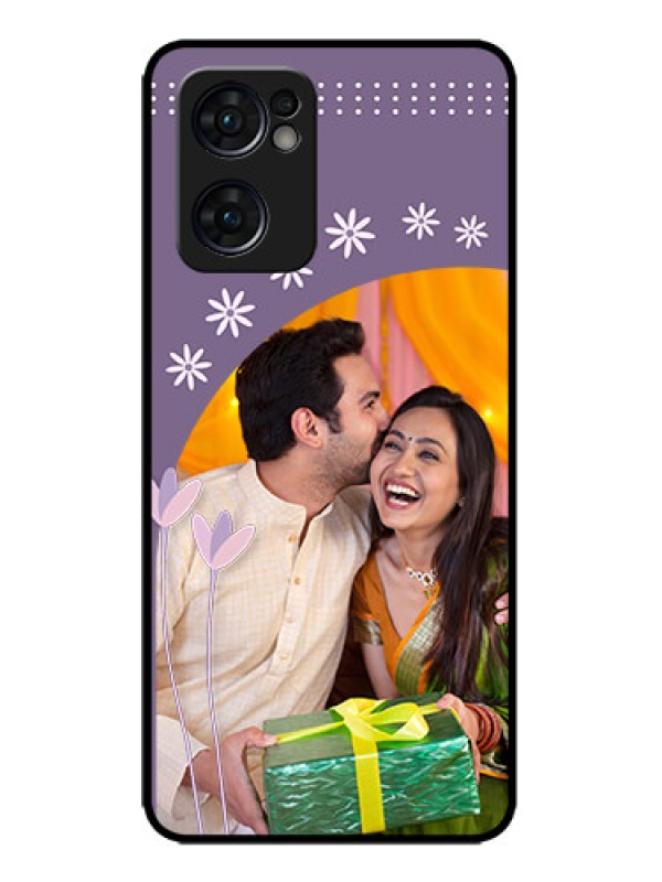 Custom Oppo Reno 7 5G Custom Metal Phone CaseLavender Flowers Design