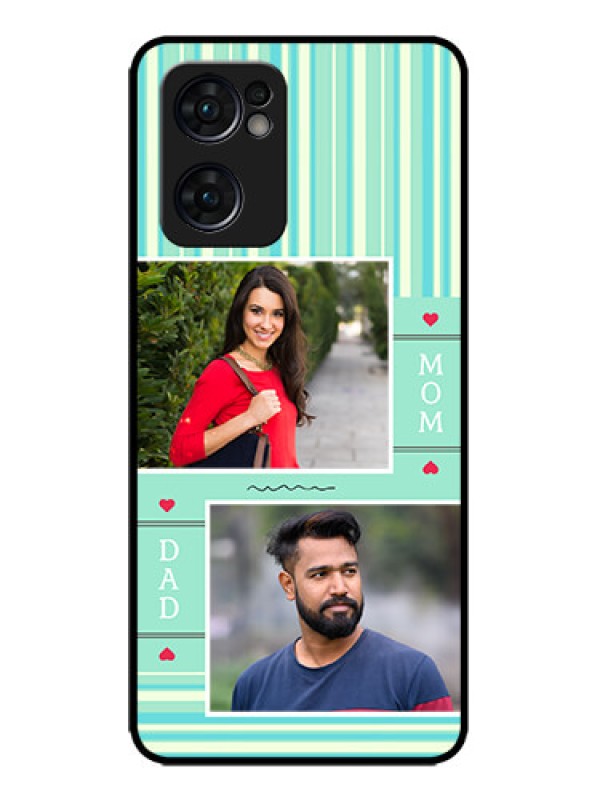 Custom Oppo Reno 7 5G Custom Metal Phone CaseMom and Dad Pic Design