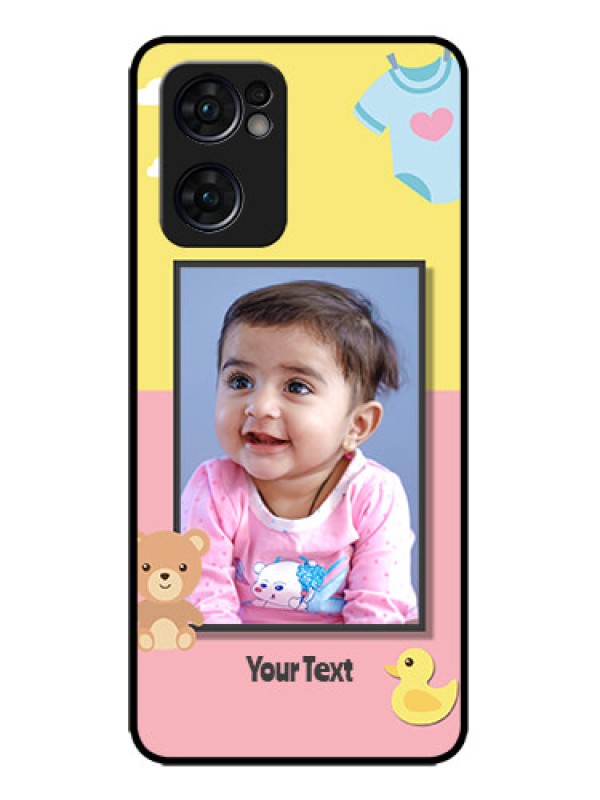 Custom Oppo Reno 7 5G Custom Metal Phone CaseKids 2 Color Design