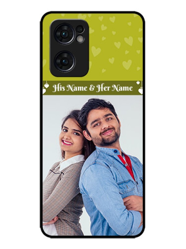 Custom Oppo Reno 7 5G Custom Metal Phone CaseYou and Me Heart Design