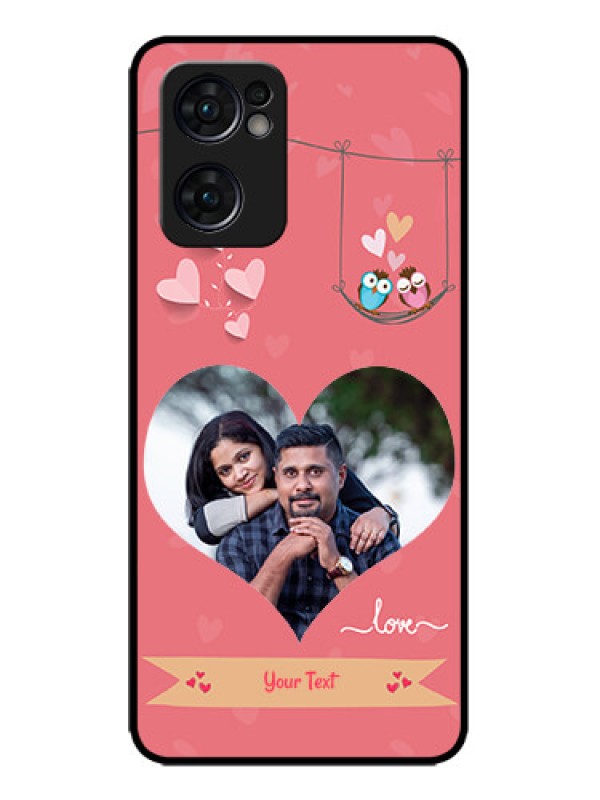 Custom Oppo Reno 7 5G Custom Metal Phone CasePeach Color Love Design