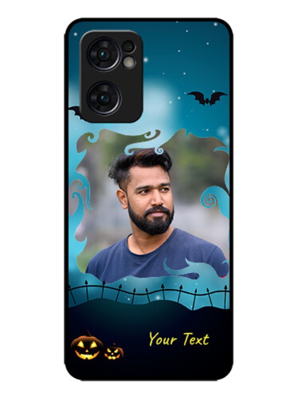 Custom Oppo Reno 7 5G Custom Metal Phone CaseHalloween Frame Design