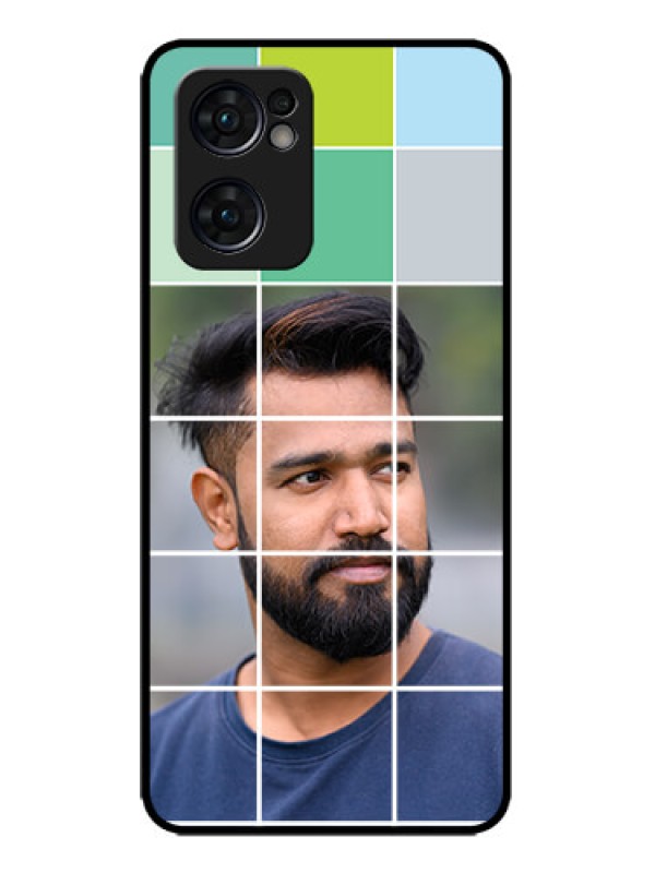 Custom Oppo Reno 7 5G Custom Metal Phone CaseWith White Box Pattern