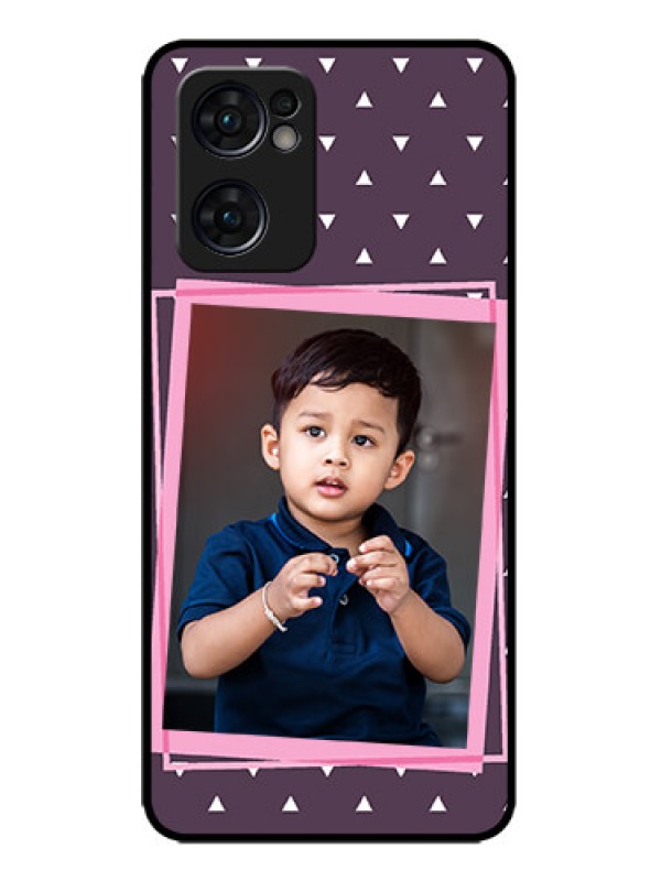 Custom Oppo Reno 7 5G Custom Metal Phone CaseTriangle Pattern Dotted Design