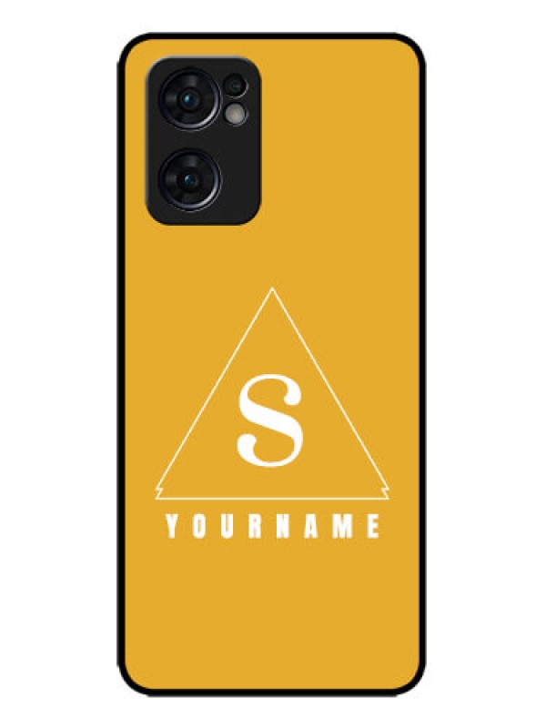 Custom Oppo Reno 7 5G Custom Metal Phone CaseSimple Triangle Design