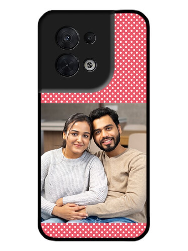 Custom Oppo Reno 8 5G Custom Metal Phone CaseWhite Dotted Design