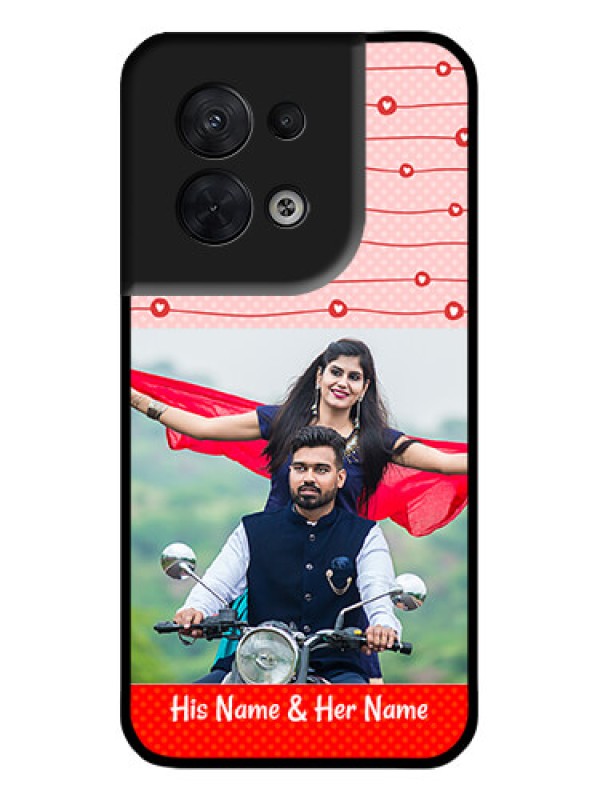 Custom Oppo Reno 8 5G Custom Metal Phone CaseRed Pattern Case Design