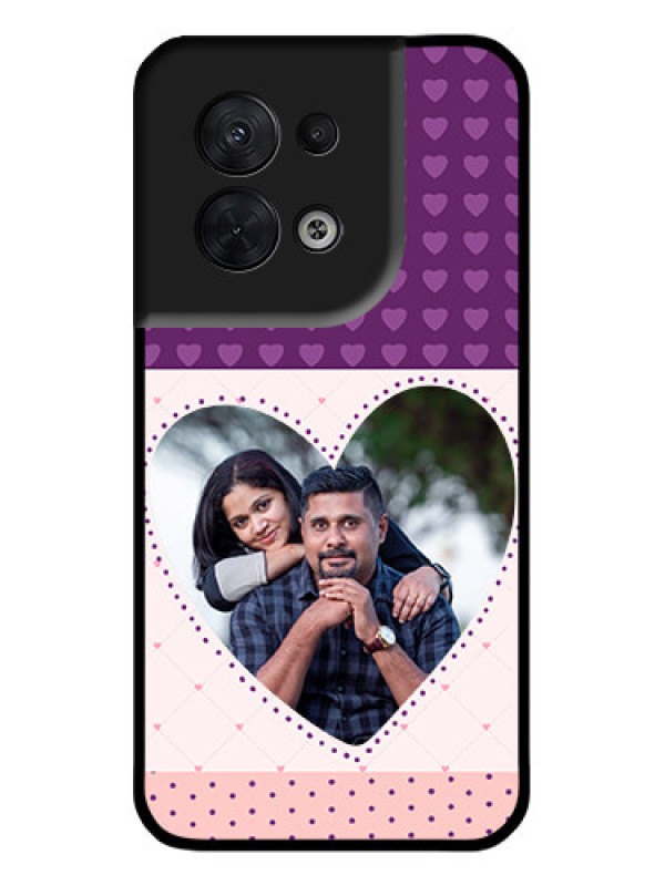 Custom Oppo Reno 8 5G Custom Metal Phone CaseViolet Love Dots Design