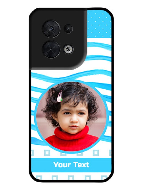 Custom Oppo Reno 8 5G Custom Metal Phone CaseSimple Blue Case Design