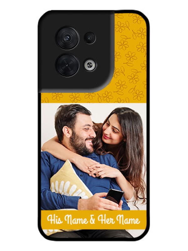 Custom Oppo Reno 8 5G Custom Metal Phone CaseYellow Floral Design