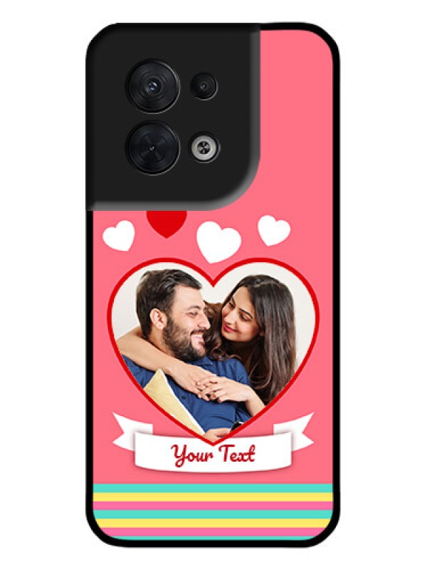 Custom Oppo Reno 8 5G Custom Metal Phone CaseLove Shapes Doodle Design