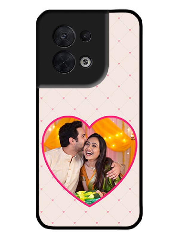 Custom Oppo Reno 8 5G Custom Metal Phone CaseHeart Shape Design