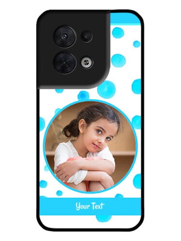 Custom Oppo Reno 8 5G Custom Metal Phone CaseBlue Bubbles Pattern Design