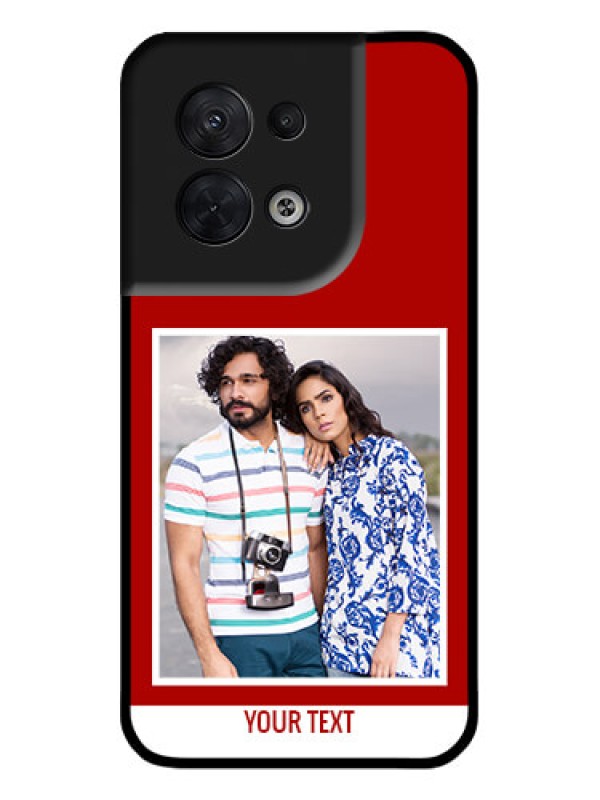 Custom Oppo Reno 8 5G Custom Metal Phone CaseRed Color Design