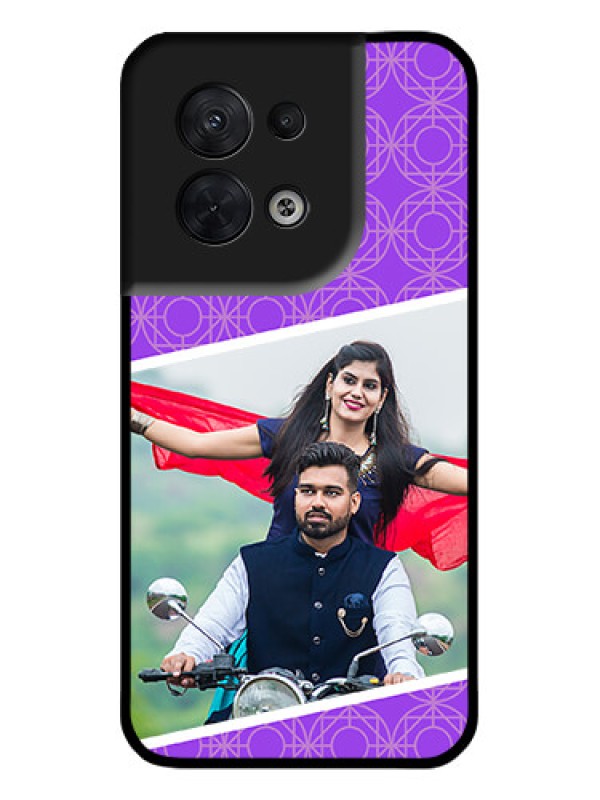 Custom Oppo Reno 8 5G Custom Metal Phone CaseViolet Color Pattern Design