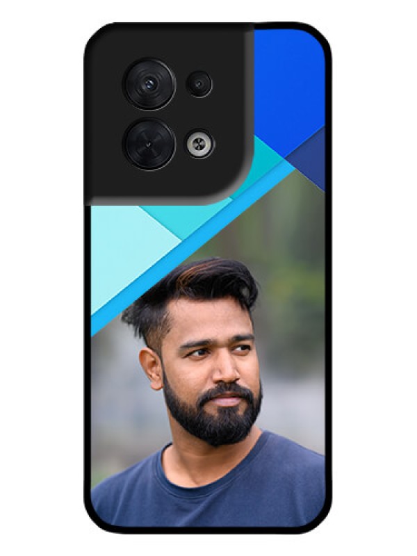 Custom Oppo Reno 8 5G Custom Metal Phone CaseBlue Pattern Design