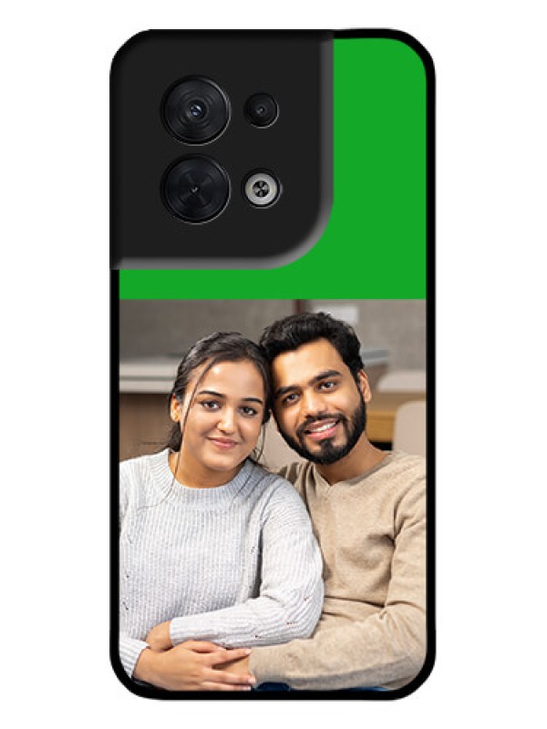 Custom Oppo Reno 8 5G Custom Metal Phone CaseGreen Pattern Design