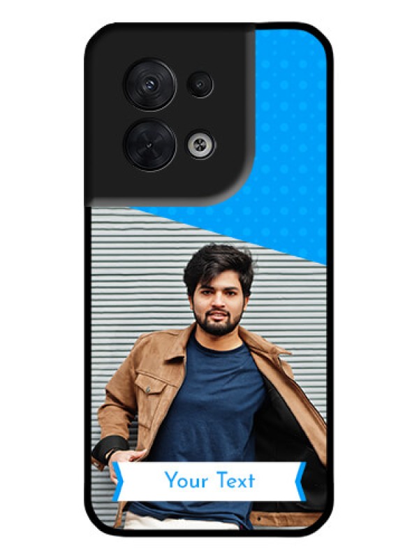 Custom Oppo Reno 8 5G Custom Metal Phone CaseSimple Blue Color Design