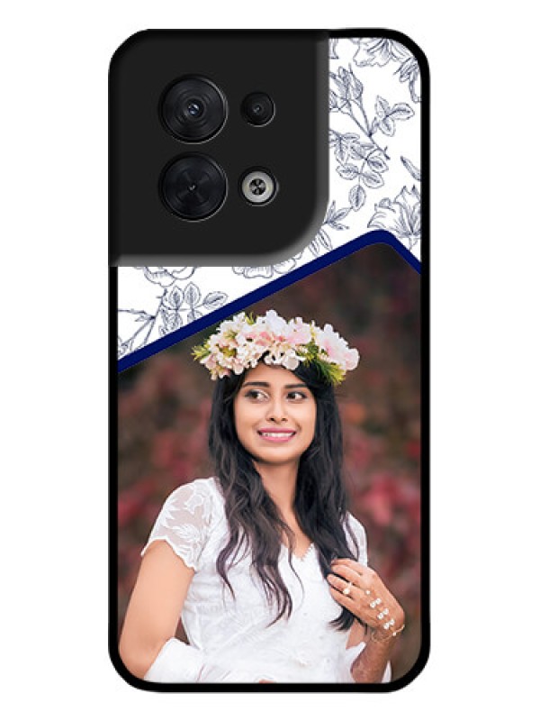 Custom Oppo Reno 8 5G Custom Metal Phone CaseClassy Floral Design