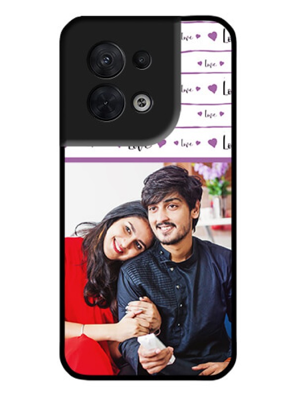 Custom Oppo Reno 8 5G Custom Metal Phone CaseCouples Heart Design