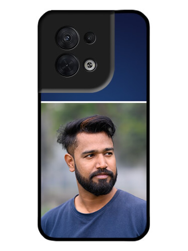 Custom Oppo Reno 8 5G Custom Metal Phone CaseSimple Royal Blue Design