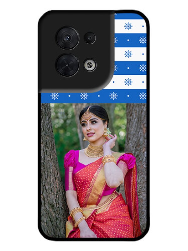 Custom Oppo Reno 8 5G Custom Metal Phone CaseSnow Pattern Design