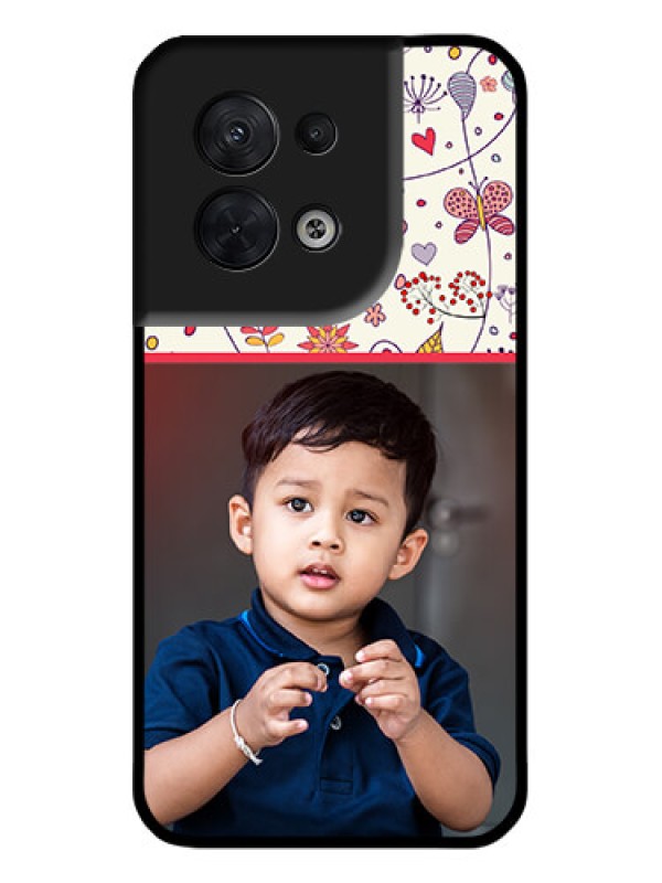 Custom Oppo Reno 8 5G Custom Metal Phone CasePremium Floral Design