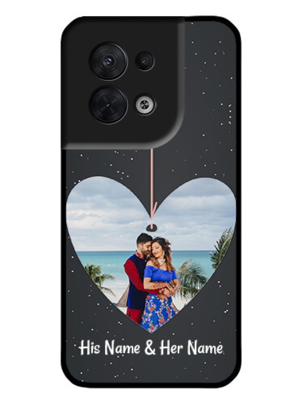 Custom Oppo Reno 8 5G Custom Metal Phone CaseHanging Heart Design