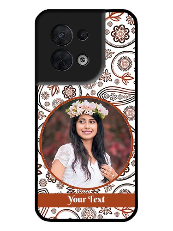 Custom Oppo Reno 8 5G Custom Metal Phone CaseAbstract Flower Design