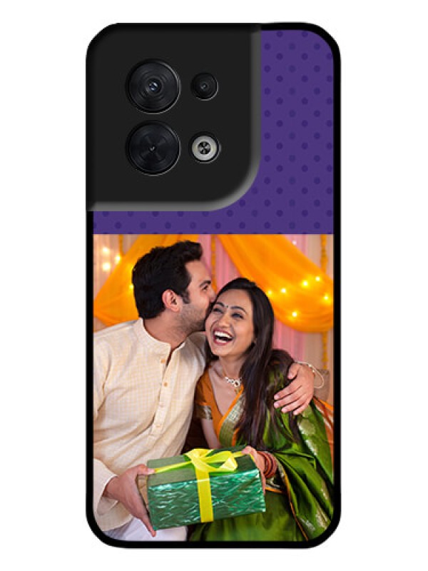 Custom Oppo Reno 8 5G Custom Metal Phone CaseViolet Colored Pattern Design